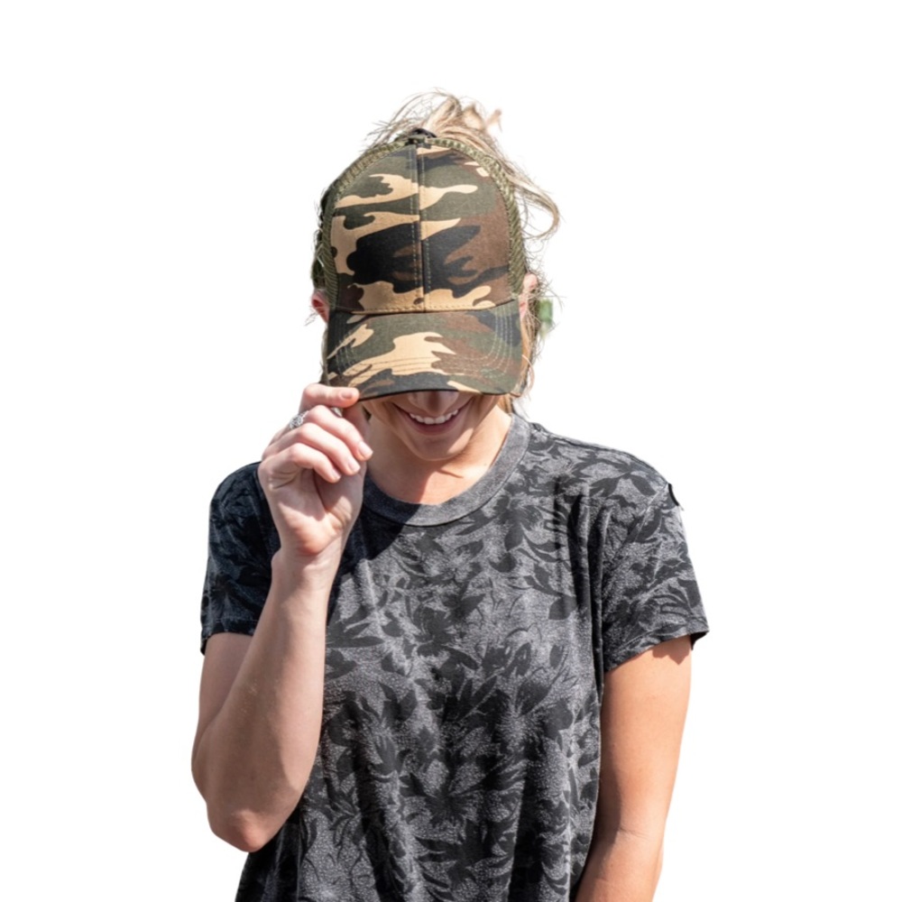 Ponytail Baseball Cap (Camouflage)
